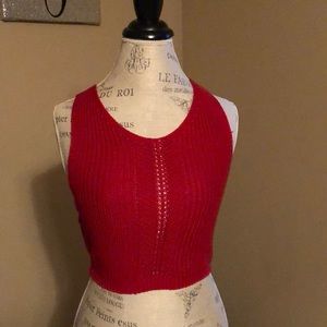Dynamite Sweater Crop Top with Open Back